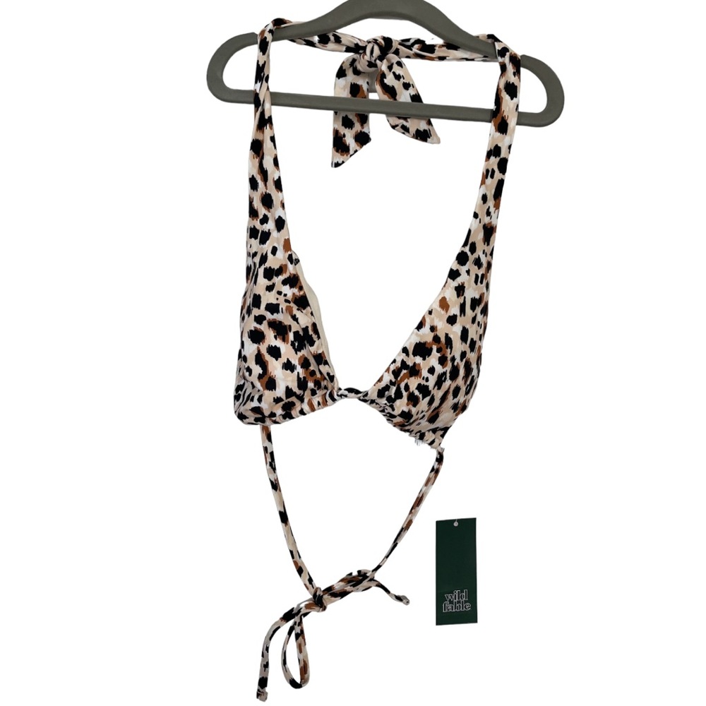 Women’s Multi-Way Tall Triangle Bikini Top Animal Print NWT